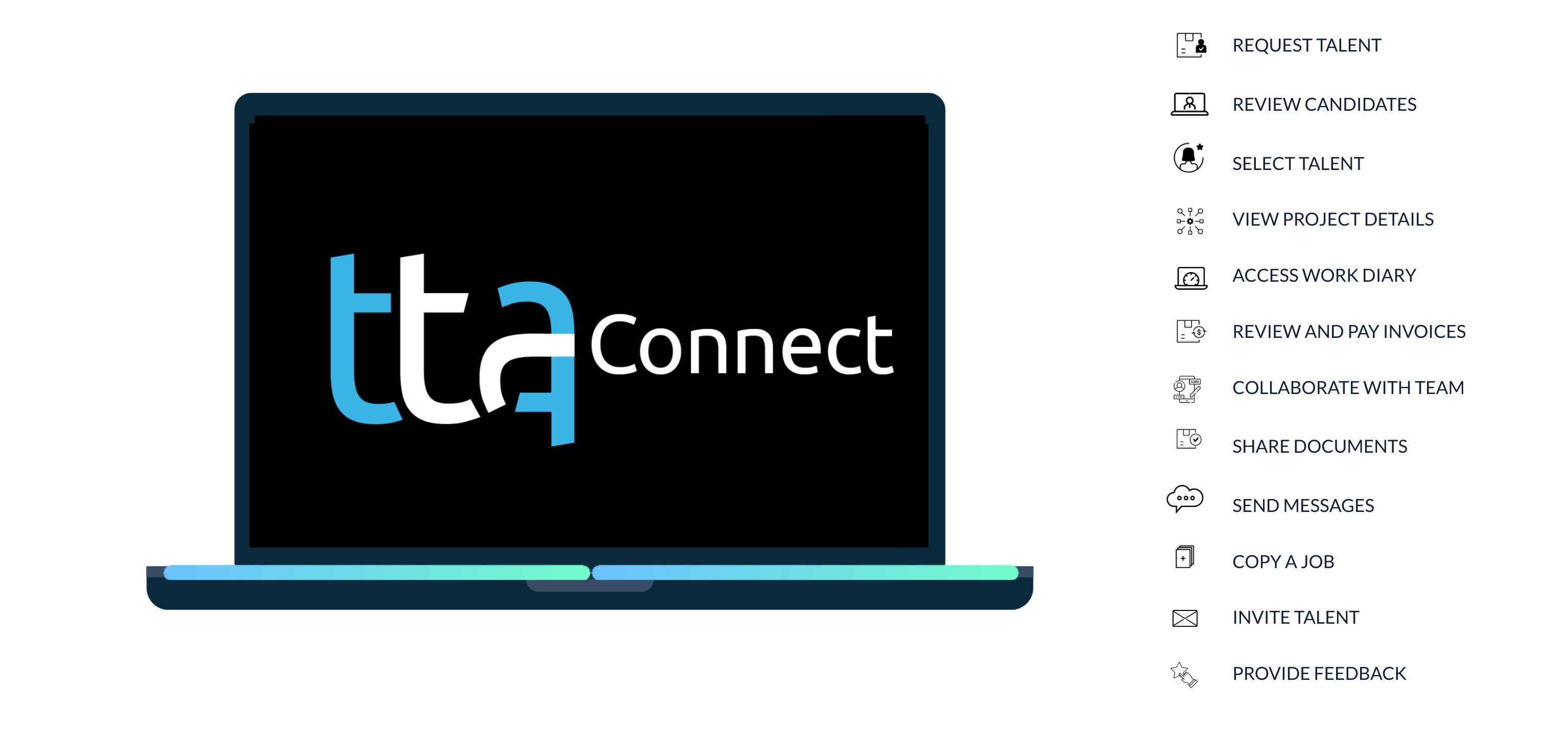 laptop with TTA Connect logo