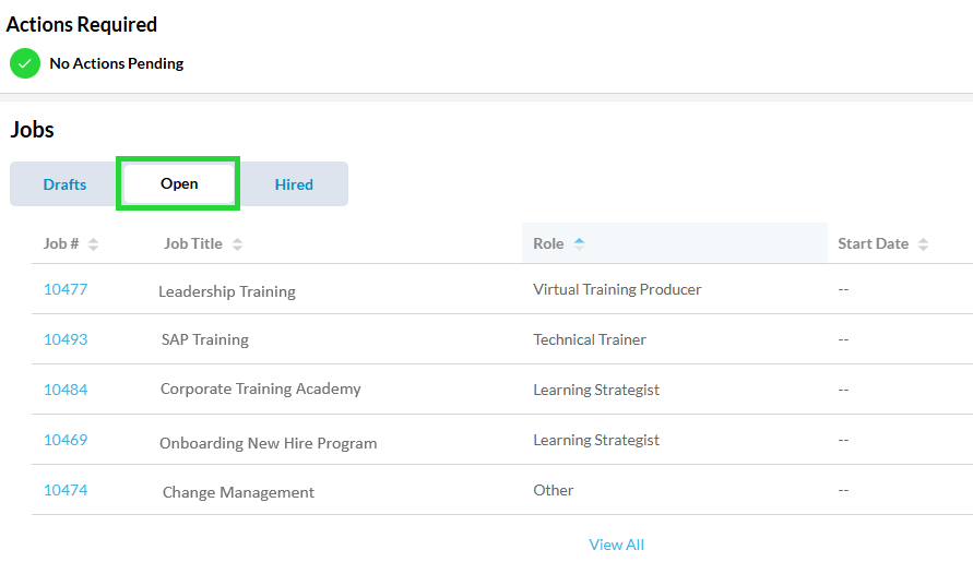 Client Dashboard - Jobs View