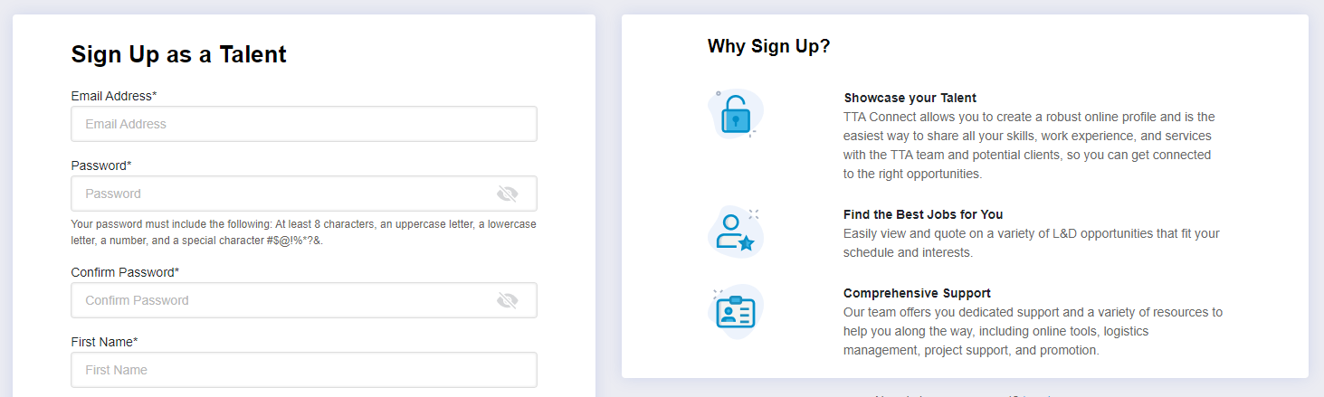 TTA Connect Help Center - Sign Up - TTA Connect Help Center
