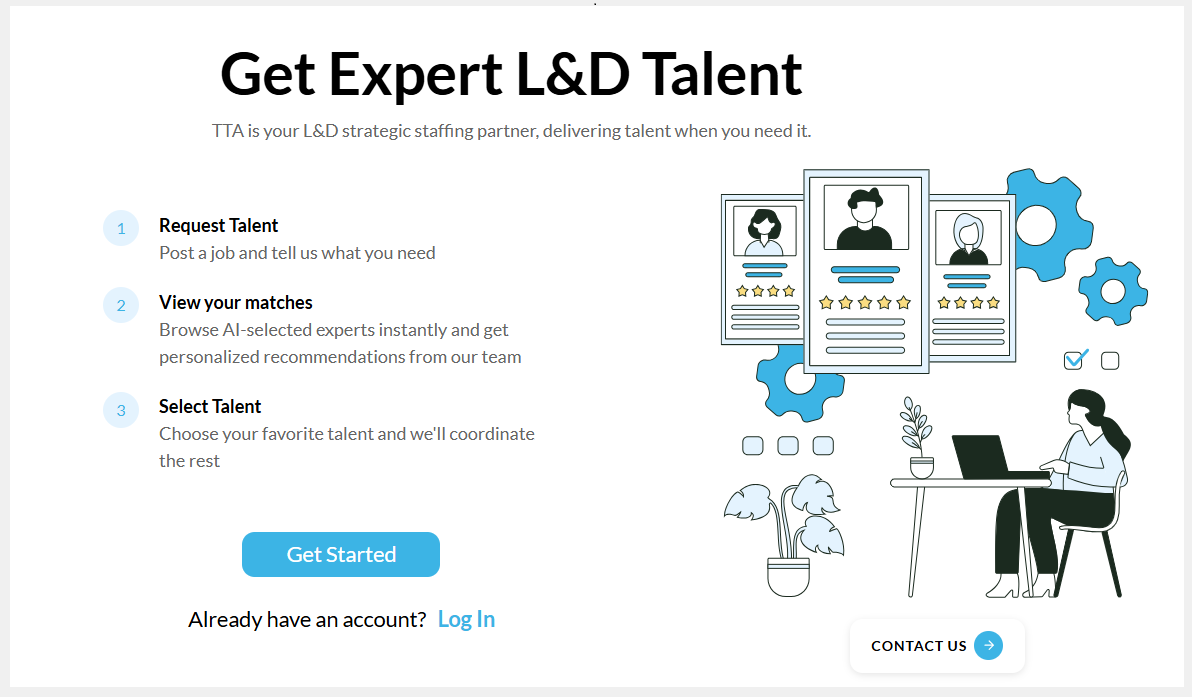 TTA Connect Sign Up Page for Clients