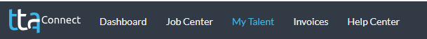 My Talent Main Menu Navigation Bar